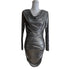 4th & Reckless Drape Front Mini Dress Metallic Silver Size M NWT
