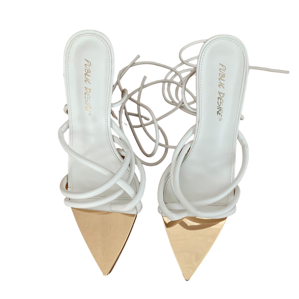 White heels public desire best sale