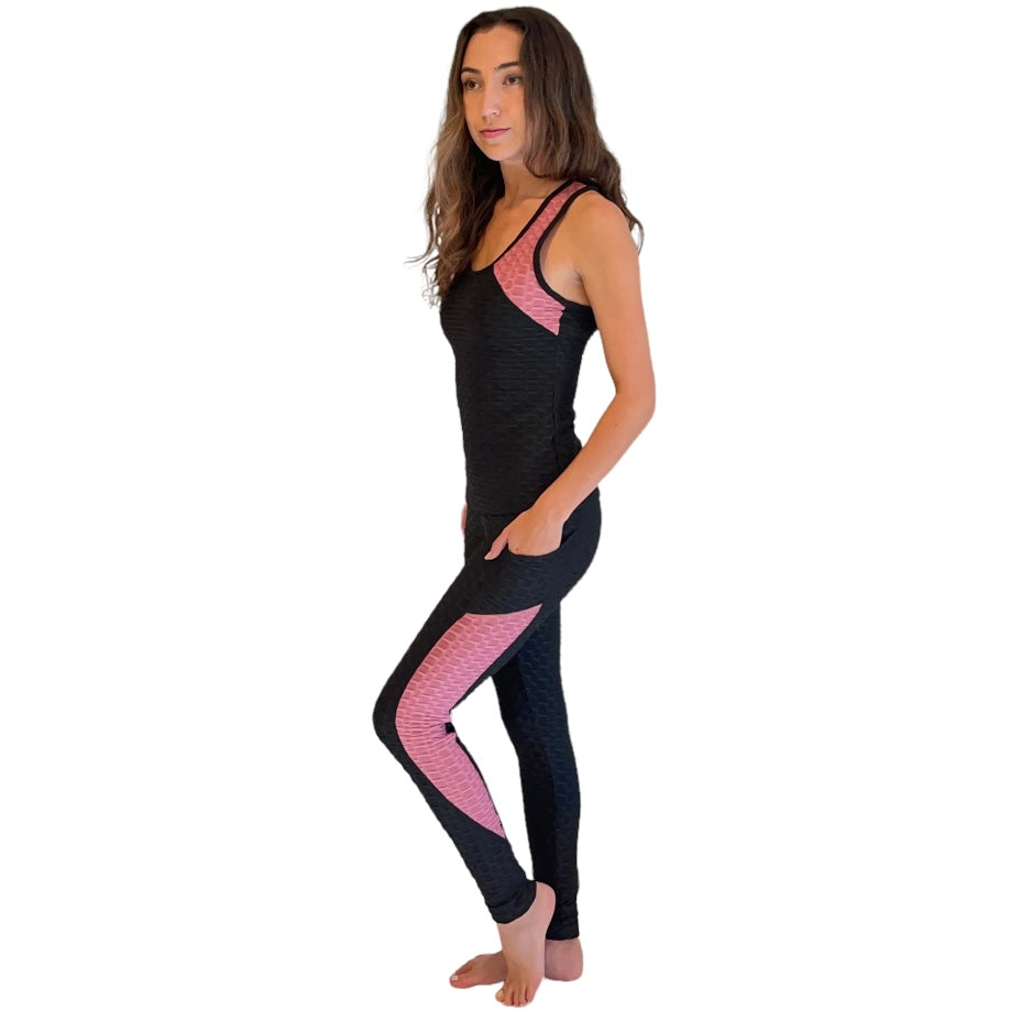Active 3 Pieces Set with Honeycomb Texture Fabric - Our Sunshine Boutique