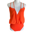 Charlotte Russe Orange Wrap Bodysuit Size S NWT