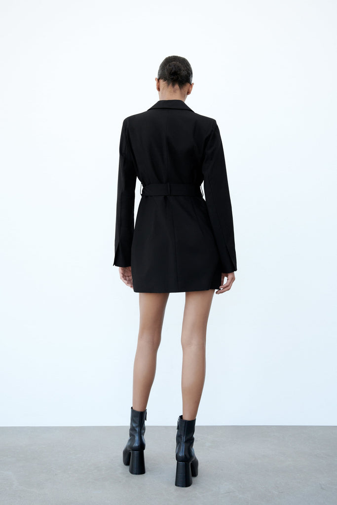Zara BELTED BLAZER DRESS Size XS NWT