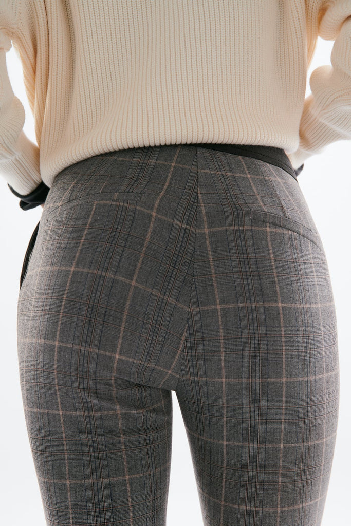 Men's Slim Check Jogger Waist Trousers | Boohoo UK