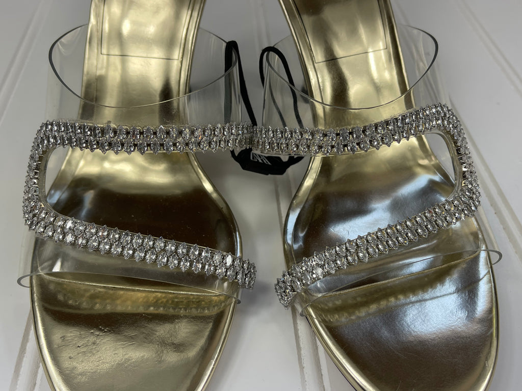 Zara Sparkly Heeled Vinyl Sandals. Size 6 1/2 NWOT - Our Sunshine Boutique
