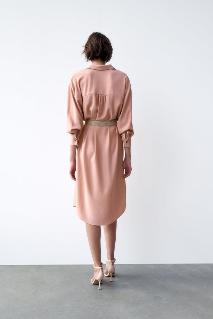 Zara BELTED OVERSIZED DRESS Size Small