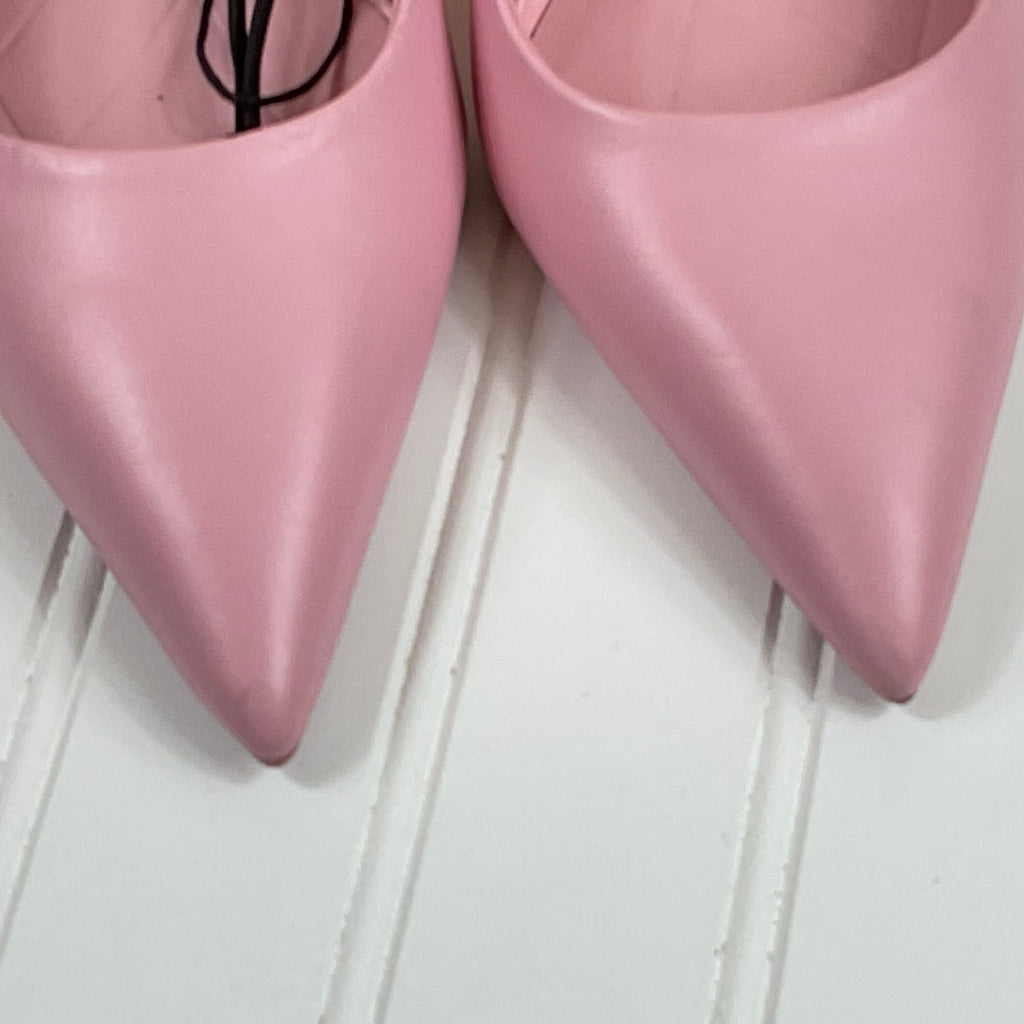 Zara Light Pink Leather High Heels Size EU 38