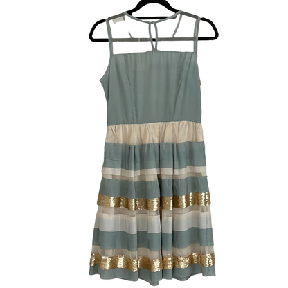 Ryu Sage & Gold Party Dress Size Small NWT