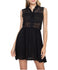 Black Sheer Mini Dress with Lace Shoulders & Waist - Our Sunshine Boutique