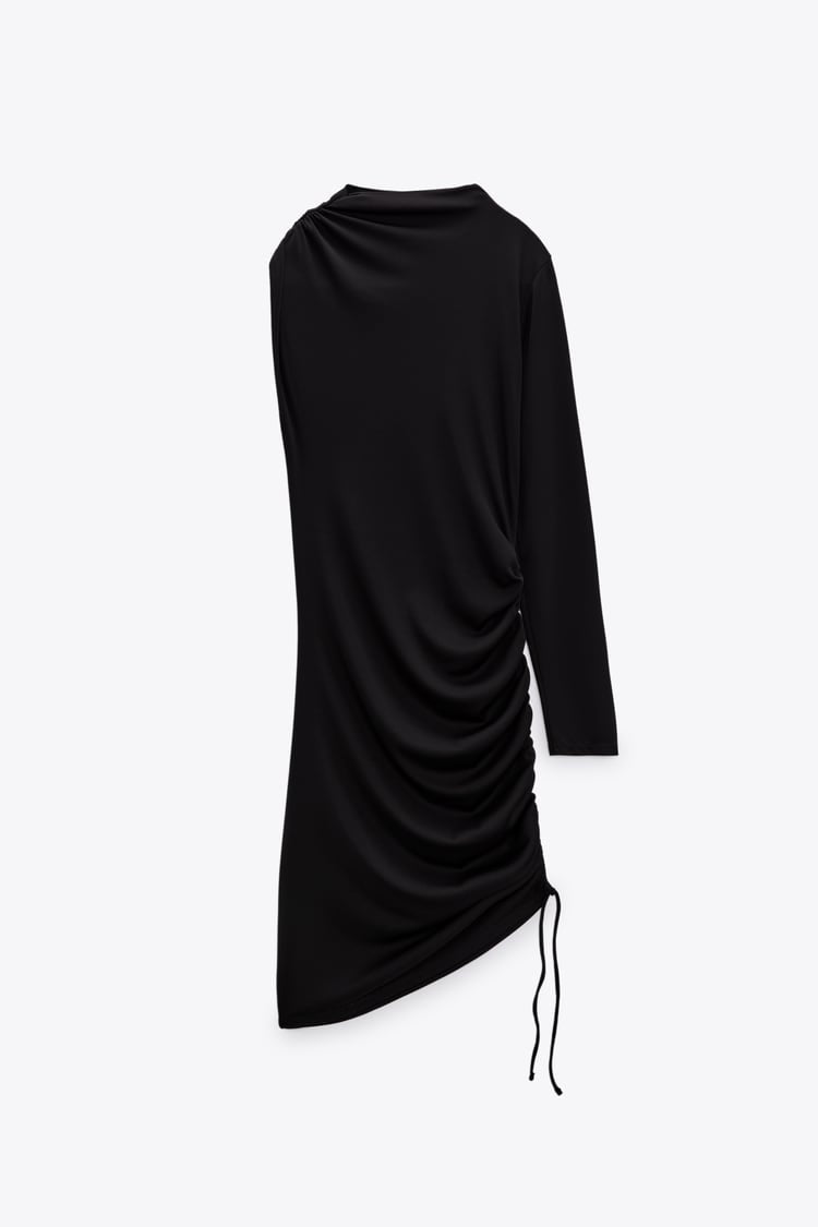 Zara ASYMMETRICAL DRESS WITH RUCHING Size M NWT Our Sunshine Boutique Zara ASYMMETRICAL DRESS WITH RUCHING Size M NWT Our Sunshine Boutique