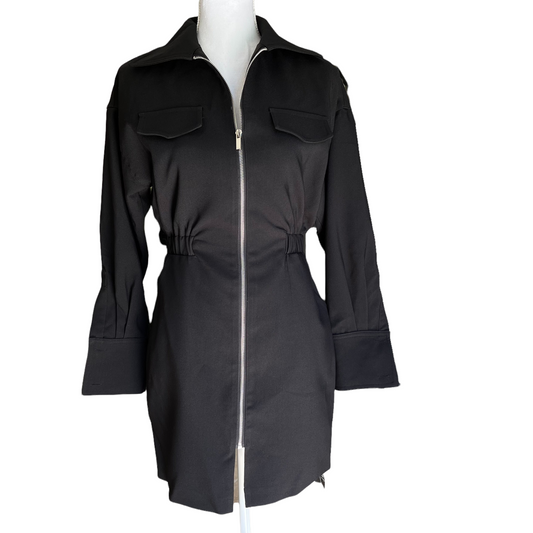 Repeat Offenders Black Zip Up Dress NWT