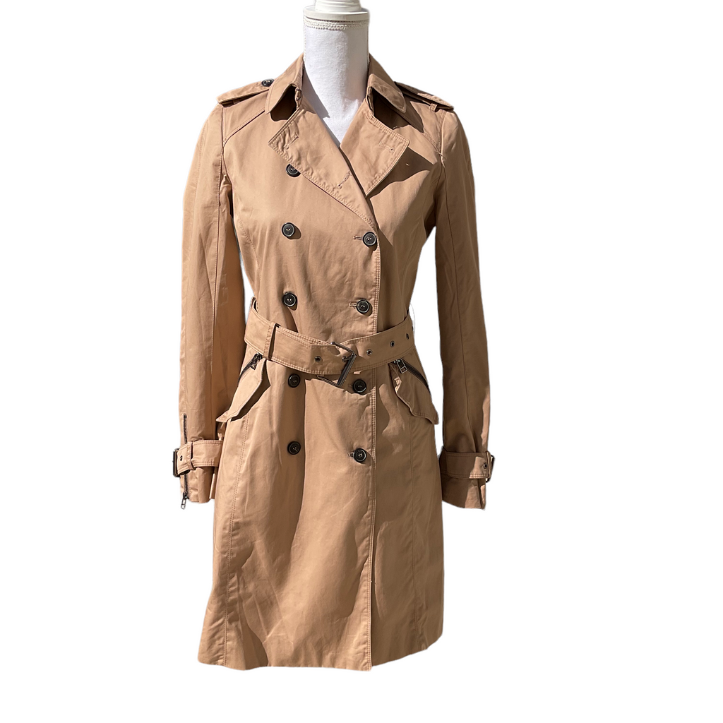 Zara Basic Double Breasted Belted Trench Coat