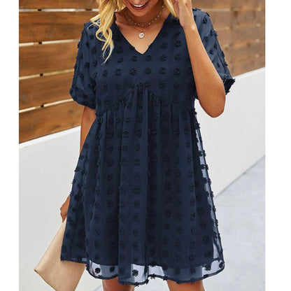 Kirundo NWT Swiss Dot Babydoll V Neck Mini Dress
