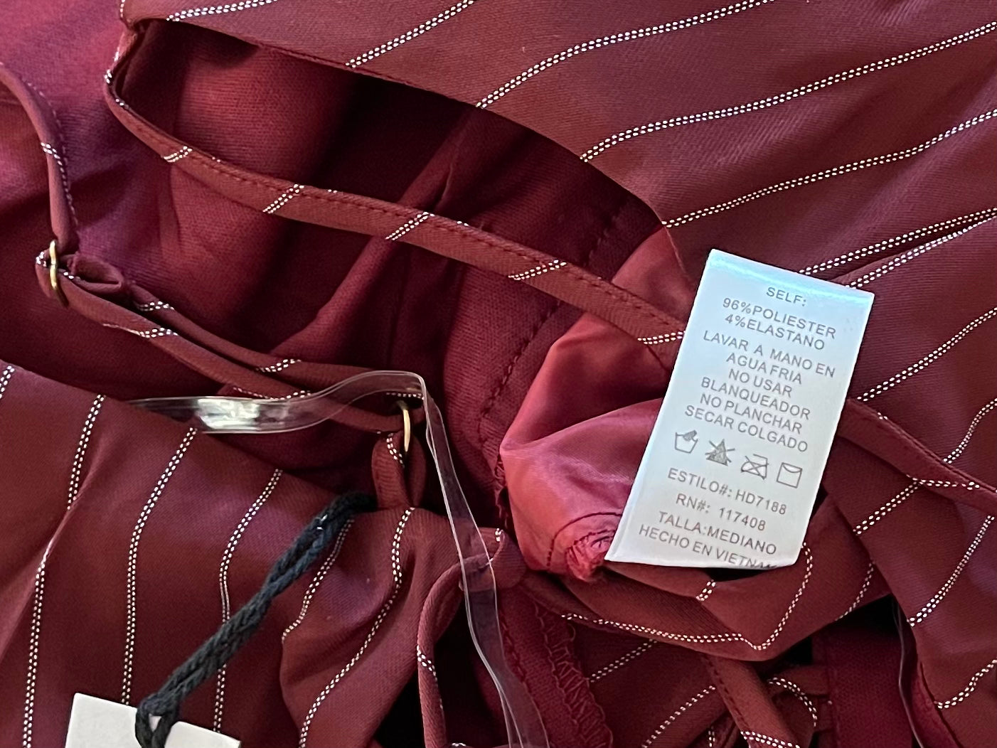 Burgundy Pinstripe Jumpsuit - Our Sunshine Boutique