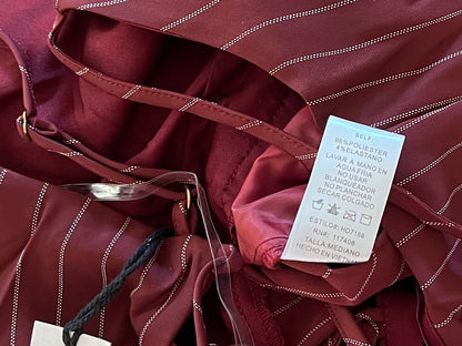 Burgundy Pinstripe Jumpsuit - Our Sunshine Boutique