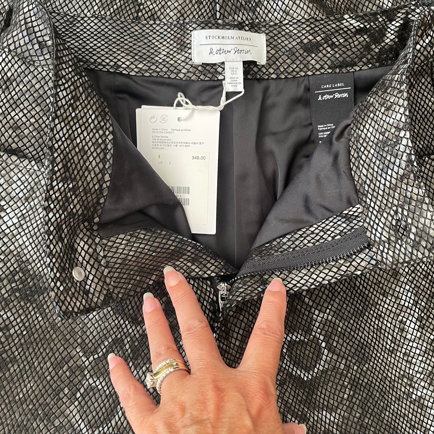 Stockholm Atelier & Other Stories Snakeskin Leather Pants Size 2