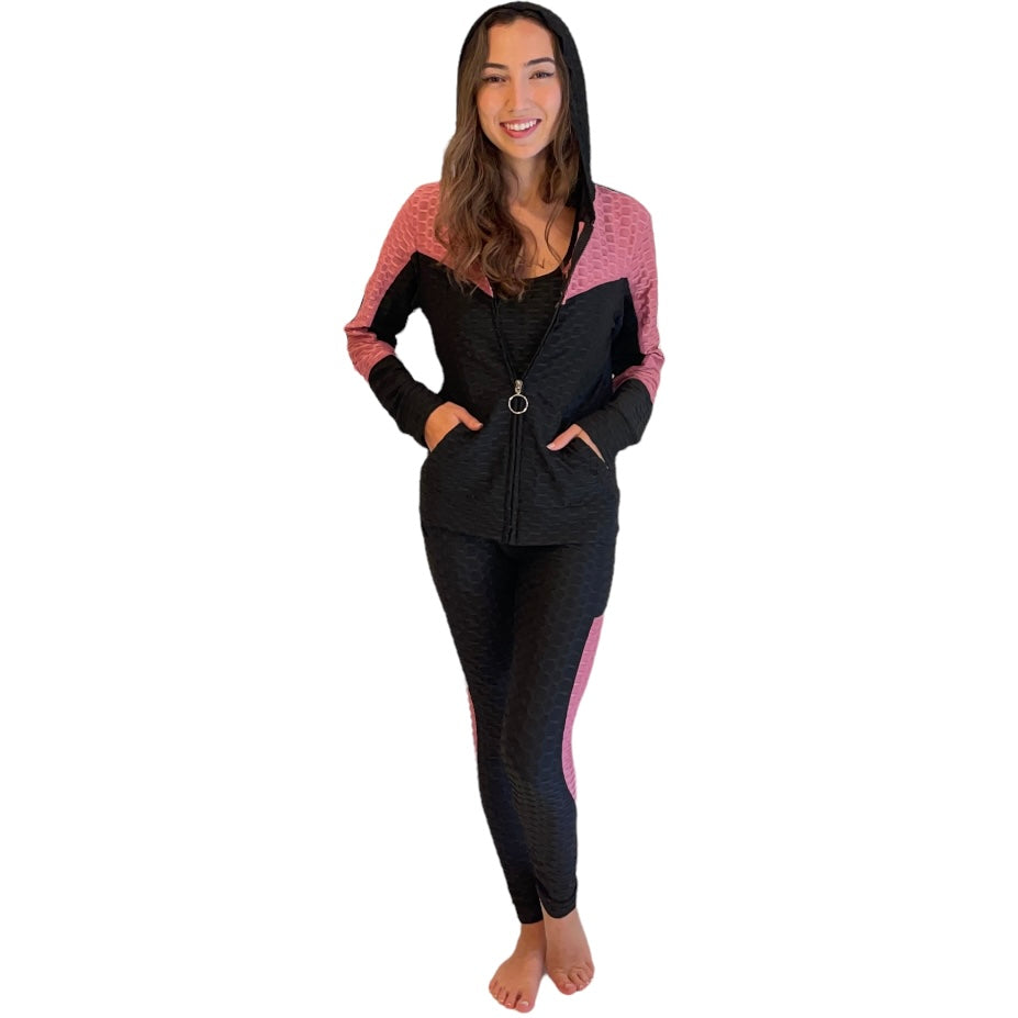 Active 3 Pieces Set with Honeycomb Texture Fabric - Our Sunshine Boutique