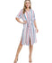 Ivory & Coral Stripe Shirt Dress - Our Sunshine Boutique