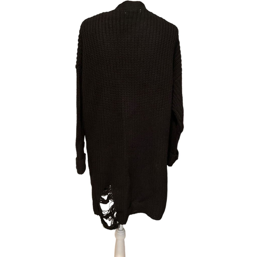 Distressed Cardigan Long Sweater