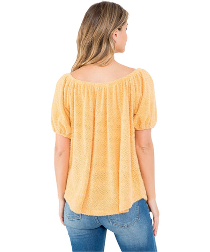 Off the Shoulder Soft Bubble Sleeve Sweater - Our Sunshine Boutique