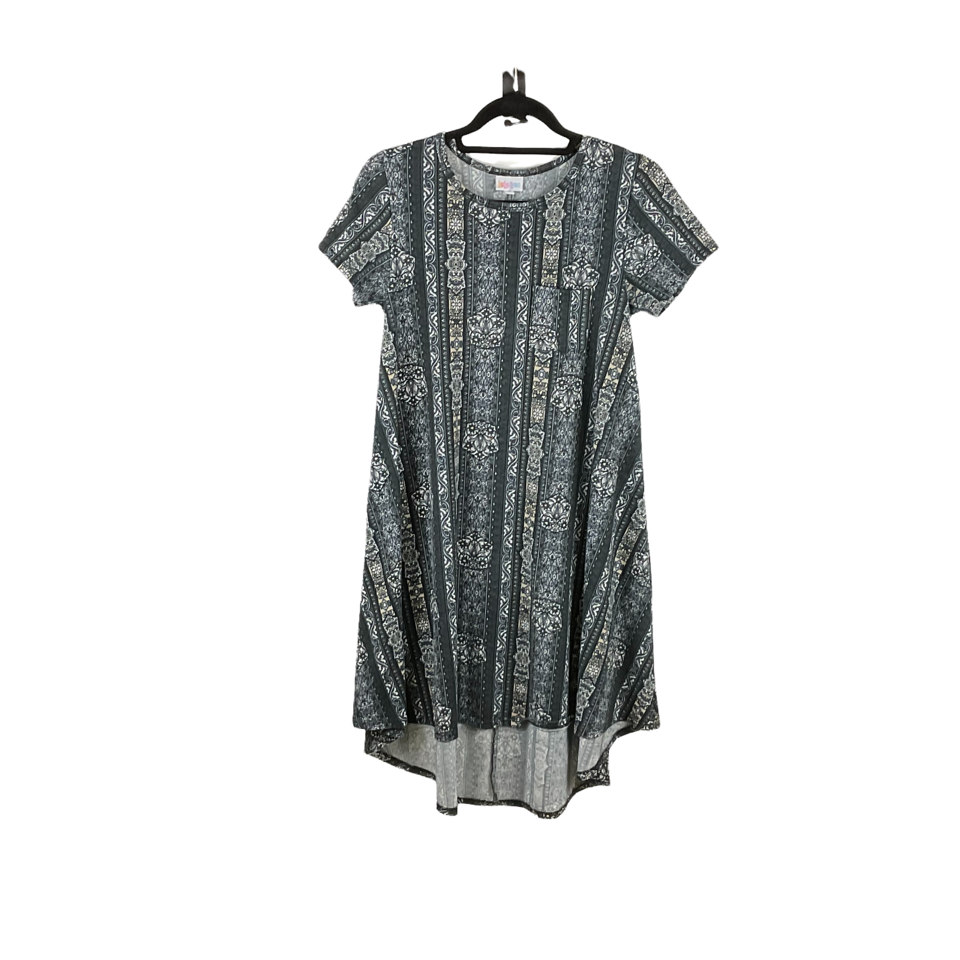 lularoe grey dress Vintage LuLaRoe Gray Classy Balletcore Half Sleeve Knee Length Ruffle Dress / XS