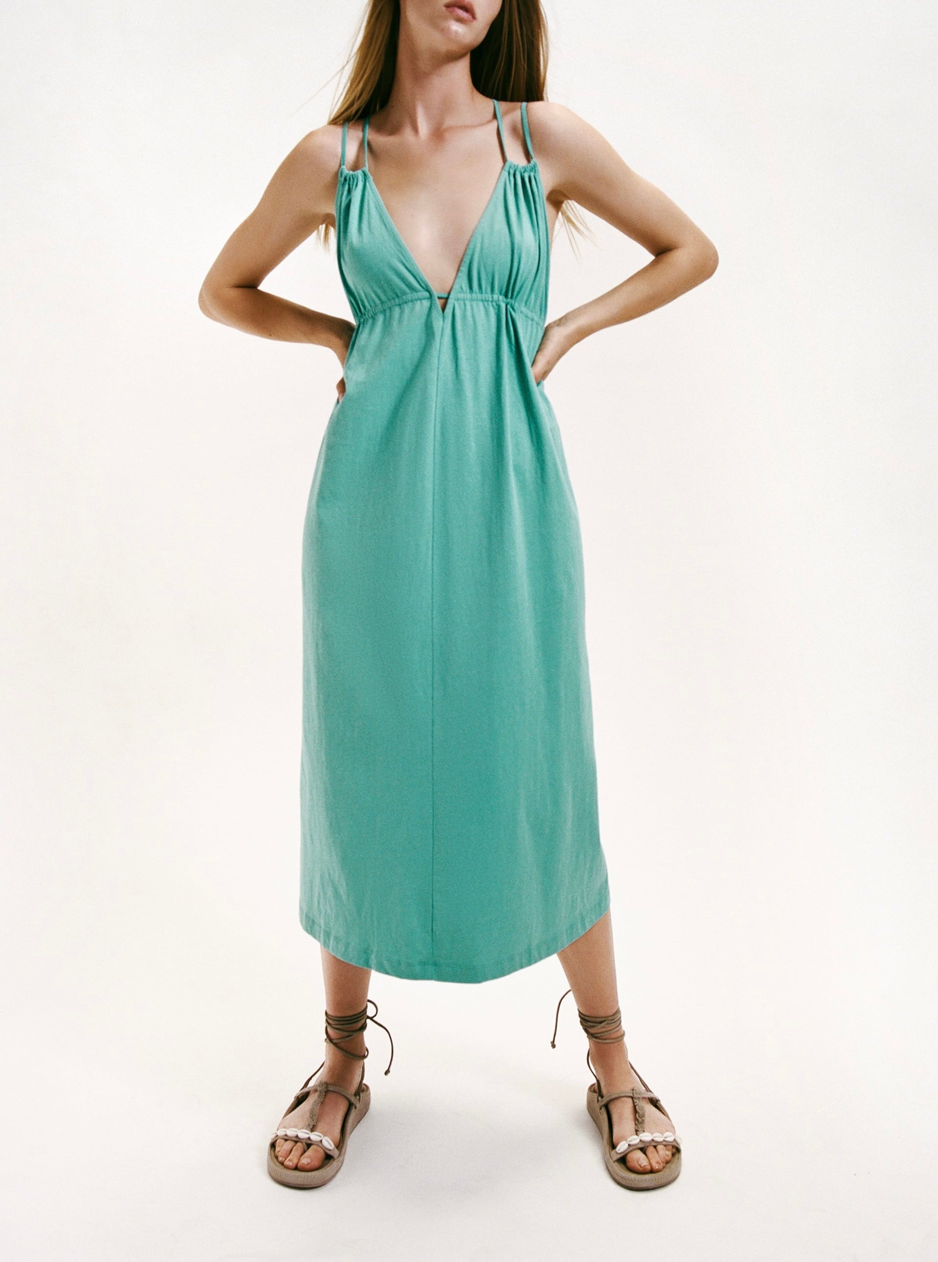 Zara Green Cotton Midi Dress Size Small NWT – Our Sunshine Boutique